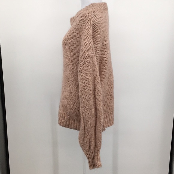 Zara Knit Sweater Womens Small Blush Pink Knit Acrylic Pullover Cozy Mohair Wool - Picture 5 of 14